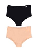 Kit/2 Calcinha Alta DelRio 503121 Fio Brilhante Modal T. P/GG