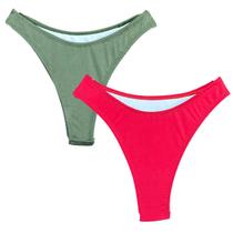 KIT 2 Calcinha Biquini Feminino Aviador Asa Delta Com Forro Moda Praia Calcinha asa delta Verão