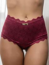 KIT 2 Calcinha Cinta Cós Pala Alta Feminina Reforçada Com Renda