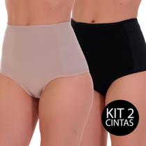 Kit 2 Calcinha Cós Alto Cinta Modeladora Reduz Medidas Pós Parto