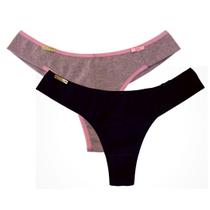 Kit 2 Calcinha Fio Duplo Algodão Alta Asa Delta Moda Feminina Kit 2 Calcinha Fio Duplo Algodão Alta Asa Delta Moda Feminina