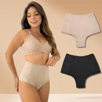 Kit 2 Calcinha Modeladora Elástico Afinador de Cintura Preto e Bege Kit 2 Calcinha Modeladora Elástico Afinador de Cintura Preto e Bege