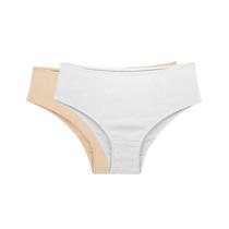 Kit 2 Calcinhas Algodão Branco/Nude Love Secret 819303 Kit 2 Calcinhas Algodão Branco/Nude Love Secret 819303