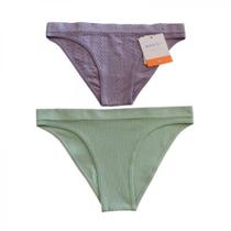 Kit 2 Calcinhas Ashley GG Cinza/Verde Claro - Basic+ Kit 2 Calcinhas Ashley GG Cinza/Verde Claro - Basic+