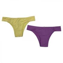 Kit 2 Calcinhas Basic Amarelo e Violeta Basic+ Conforto Diário Kit 2 Calcinhas Basic Amarelo e Violeta Basic+ Conforto Diário
