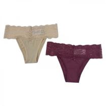 Kit 2 Calcinhas Basic Baunilha e Carmim Basic+ Conforto Diário Kit 2 Calcinhas Basic Baunilha e Carmim Basic+ Conforto Diário
