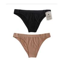 Kit 2 Calcinhas Biquíni Básica Preto e Nude Basic + Sem Costura Kit 2 Calcinhas Biquíni Básica Preto e Nude Basic + Sem Costura