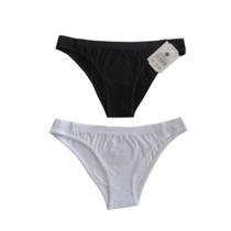 Kit 2 Calcinhas Biquíni Preto e Branco Basic+ Conforto Diário