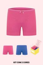 Kit 2 calcinhas boxer short infantil Diamantes