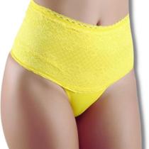 Kit 2 Calcinhas Cintura Alta Cotton Algodão Com Renda Cós