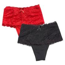 Kit 2 Calcinhas Cintura Alta Fristyle Modeladora Com Renda Em Algodão Adulto Kit 2 Calcinhas Cintura Alta Fristyle Modeladora Com Renda Em Algodão Adulto