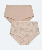 Kit 2 Calcinhas Cintura Alta Microfibra DelRio-13864