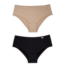Kit 2 Calcinhas Cintura Média Microfibra - DelRio