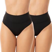 Kit 2 Calcinhas Cós Alto Suplex Feminina Modeladora e Confortável