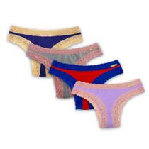 Kit 2 Calcinhas de Algodão Tanga Fio Alta Qualidade Renda Elástica