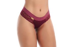 Kit 2 Calcinhas de Renda Cós Microfibra Bumbum Sexy Lingerie 1014 .