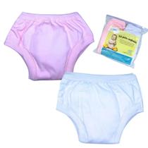 Kit 2 Calcinhas Desfralde Bebê Algodão Impermeável Rosa/Brnc - XXG Kit 2 Calcinhas Desfralde Bebê Algodão Impermeável Rosa/Brnc - XXG