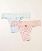 Kit 2 Calcinhas Feminina Tanga Recorte Renda Marisa-60197
