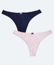 Kit 2 Calcinhas Fio Dental Laço Marisa-52265 Kit 2 Calcinhas Fio Dental Laço Marisa-52265