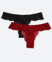 Kit 2 Calcinhas Fio Dental Renda Marisa-56289