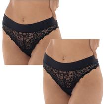 Kit 2 Calcinhas Fio Dental Vanille DeMillus Renda Cós Duplo Kit 2 Calcinhas Fio Dental Vanille DeMillus Renda Cós Duplo