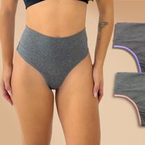 Kit 2 Calcinhas Fio Duplo Feminina Cós Alto Modeladora Rupee
