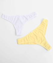 Kit 2 Calcinhas Fio Duplo Microfibra Marisa Amarelo-74134 Kit 2 Calcinhas Fio Duplo Microfibra Marisa Amarelo-74134
