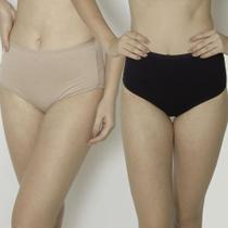 Kit 2 Calcinhas Preto/Chocolate Morisco 203 Pós Parto - Cotton Kit 2 Calcinhas Preto/Chocolate Morisco 203 Pós Parto - Cotton