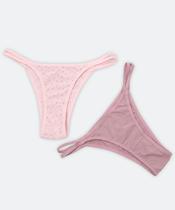 Kit 2 Calcinhas String Corações E Lisa Marisa Rosa-55034