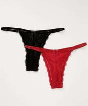 Kit 2 Calcinhas String Renda Marisa-08156 Kit 2 Calcinhas String Renda Marisa-08156