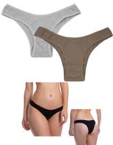 Kit 2 Calcinhas Tanga Básica Em Cotton P ao GG Kit 2 Calcinhas Tanga Básica Em Cotton P ao GG