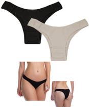 Kit 2 Calcinhas Tanga Básica Em Cotton P ao GG