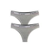 Kit 2 Calcinhas Tanga Cotton Algodão Confortável com Elástico Try Basics Kit 2 Calcinhas Tanga Cotton Algodão Confortável com Elástico Try Basics
