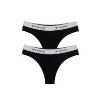 Kit 2 Calcinhas Tanga Cotton Algodão Confortável com Elástico Try Basics