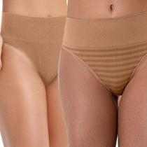 Kit 2 Calcinhas Tanga sem Costura + Estojo Amêndoa Zee Rucci Kit 2 Calcinhas Tanga sem Costura + Estojo Amêndoa Zee Rucci