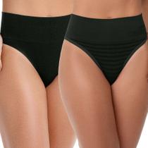 Kit 2 Calcinhas Tanga sem Costura + Estojo Preto Zee Rucci Kit 2 Calcinhas Tanga sem Costura + Estojo Preto Zee Rucci