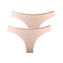 Kit 2 Calcinhas Tanga Try Basics Algodão Cotton Básica Lisa Moda Lingerie