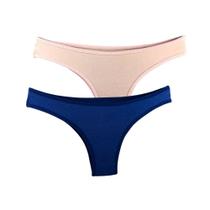 Kit 2 Calcinhas Tanga Try Basics Algodão Cotton Básica Lisa Moda Lingerie