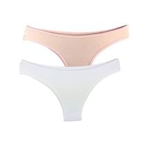 Kit 2 Calcinhas Tanga Try Basics Algodão Cotton Básica Lisa Moda Lingerie