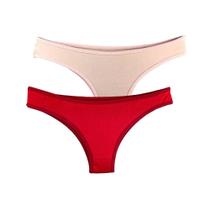 Kit 2 Calcinhas Tanga Try Basics Algodão Cotton Básica Lisa Moda Lingerie