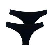 Kit 2 Calcinhas Tanga Try Basics Algodão Cotton Básica Lisa Moda Lingerie