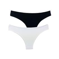 Kit 2 Calcinhas Tanga Try Basics Algodão Cotton Básica Lisa Moda Lingerie