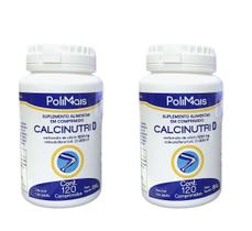 Kit 2 Calcinutri D Carbonato De Cálcio 1250mg + Vit D 120 Comprimidos