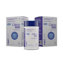 Kit 2 Cálcio 500 Carbonato de Cálcio 1250mg 60 Comprimidos FortLife Suplemnto Alimentar