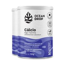 Kit 2 Cálcio de Algas Ocean Drop Vegano 120 Comprimidos