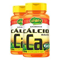 Kit 2 Cálcio Quelato CA 60 cápsulas Unilife