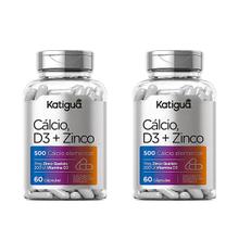 Kit 2 Calcio Vitamina D3 + Zinco 60 Cápsulas. Katigua Kit 2 Calcio Vitamina D3 + Zinco 60 Cápsulas. Katigua