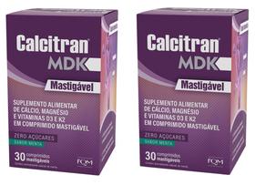 Kit 2 Calcitran MDK Mastigável sabor Menta Cálcio + D3 e K2 Kit 2 Calcitran MDK Mastigável sabor Menta Cálcio + D3 e K2