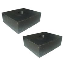 Kit 2 Calços De Borracha Maciços 190x160x65mm Com Lona Antivibração Impacto Borrachas Londrina