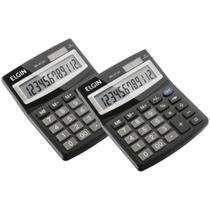 Kit 2 Calculadoras de Mesa Escritório Balcão Elgin Display 12 Dígitos Comercial